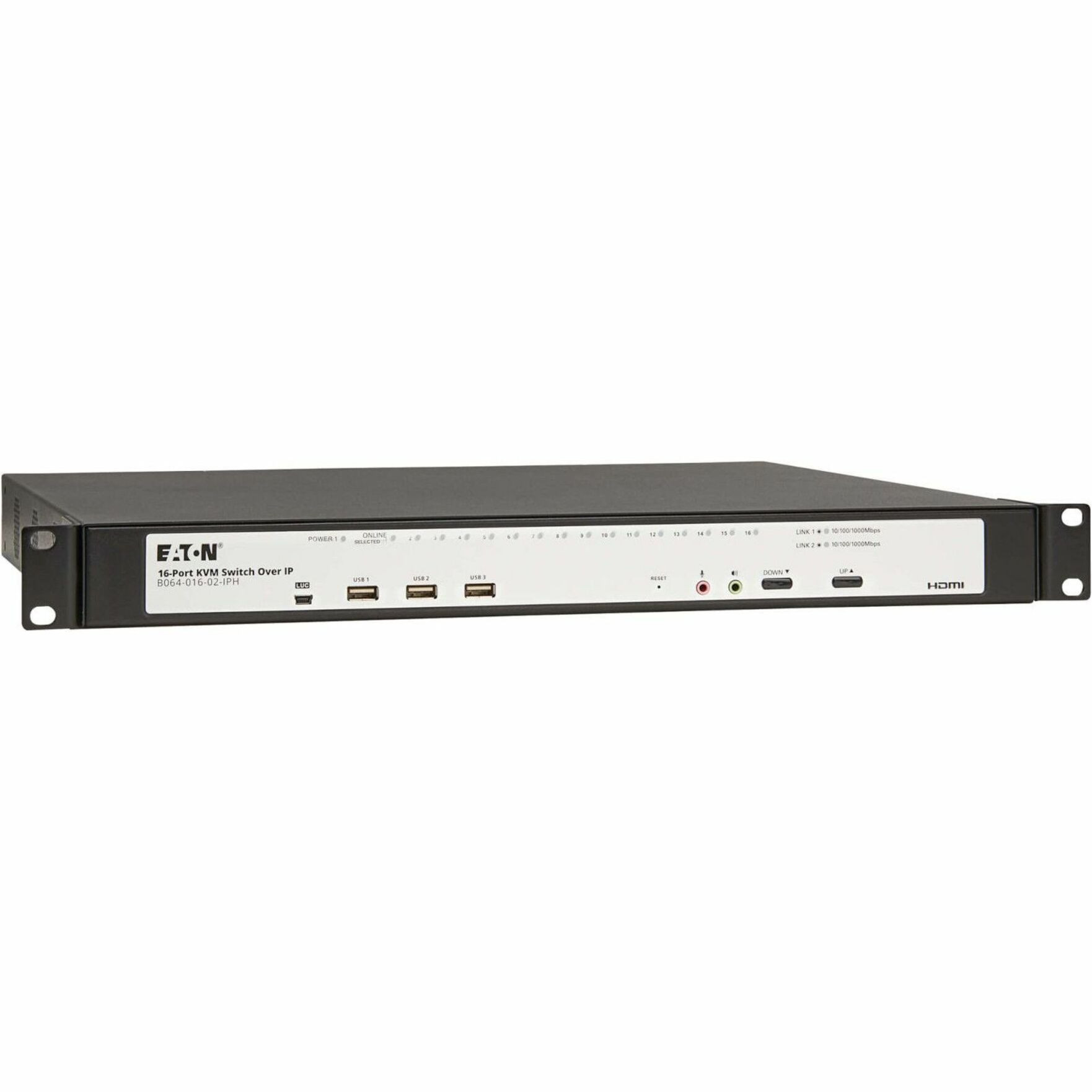 Tripp Lite by Eaton B064-016-02-IPH KVM Switchbox1 Local User2 Remote User16 x Network (RJ-45)HDMIRack-mountable1U… B064-016-02-IPH