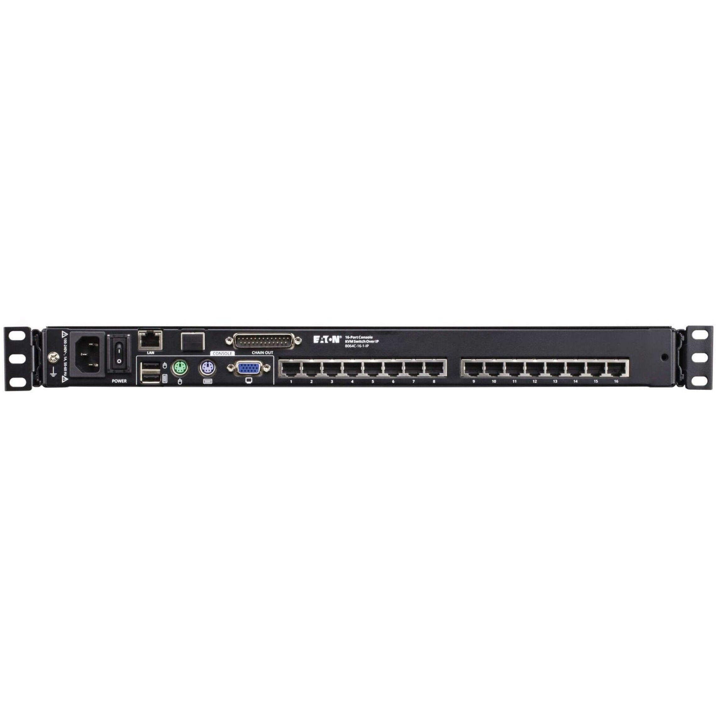 Tripp Lite Eaton 16-Port Cat5 KVM over IP Switch19 in. LCD, 1 Remote or 1 Local User, 1U Rack-Mount, TAA1 Local User1 Remote User16… B064C-16-1-IP