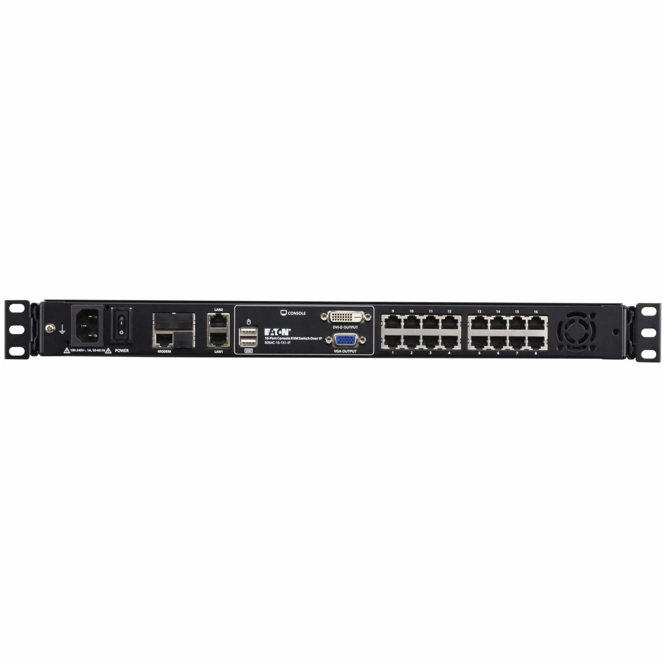 Tripp Lite Eaton 16-Port Cat5 KVM over IP SwitchVirtual Media, 19 in. LCD, 1 Remote/1 Local User, 1U Rack-Mount, TAA1 Local User1 Remot… B064C-16-1X1-IP