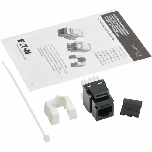 Tripp Lite Eaton   Series Cat6 Keystone Jack4PPoE Compliant, 110/Krone, 568A/B, RJ45 Ethernet, Black, TAA1 x RJ-45 KeystoneFemale… N238-001-BK-6A