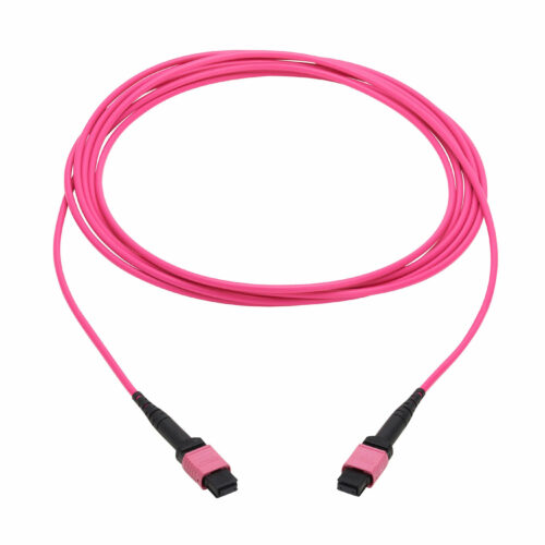 Tripp Lite Eaton   Series 100G Multimode 50/125 OM4 Fiber Optic Cable (12F MTP/MPO-PC F/F), OFNP, Magenta, 5 m (16.4 ft.), TAA16.40 ft… N845B-05M-12MTA