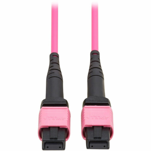 Tripp Lite Eaton   Series 100G Multimode 50/125 OM4 Fiber Optic Cable (12F MTP/MPO-PC F/F), OFNP, Magenta, 5 m (16.4 ft.), TAA16.40 ft… N845B-05M-12MTA