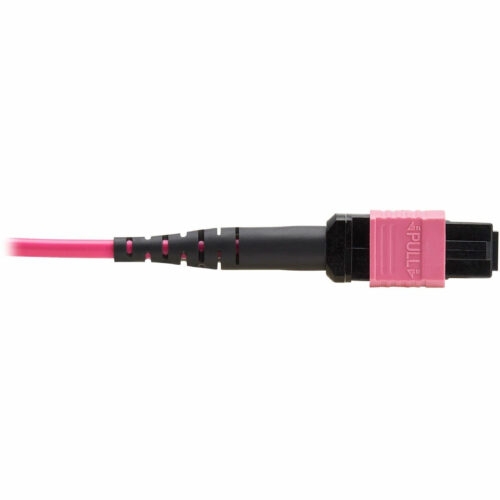 Tripp Lite Eaton   Series 100G Multimode 50/125 OM4 Fiber Optic Cable (12F MTP/MPO-PC F/F), OFNP, Magenta, 5 m (16.4 ft.), TAA16.40 ft… N845B-05M-12MTA