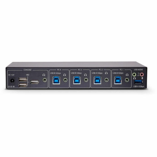 Startech .com 4-Port KM Switch with Mouse Roaming, USB 3.0 Keyboard/Mouse Switcher for 4 Computers, 3.5mm and USB Audio, TAA Compliant… P4A20132-KM-SWITCH