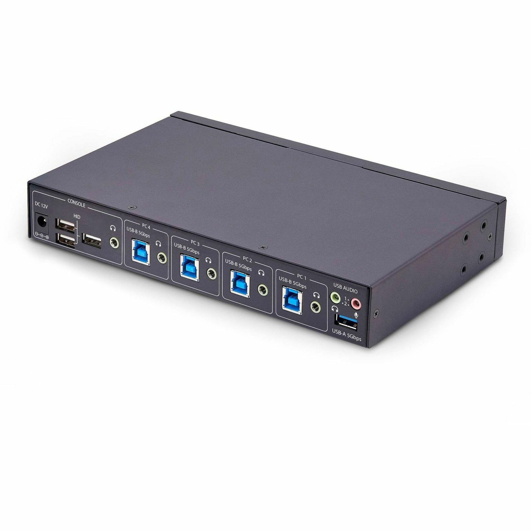 Startech .com 4-Port KM Switch with Mouse Roaming, USB 3.0 Keyboard/Mouse Switcher for 4 Computers, 3.5mm and USB Audio, TAA Compliant… P4A20132-KM-SWITCH