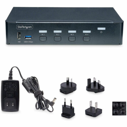 Startech .com 4-Port DisplayPort KVM Switch, Single 4K 60Hz Monitor, 6x USB Ports, Hotkey & Push-Button Switching, TAA Compliant4-P… P4AD122-KVM-SWITCH