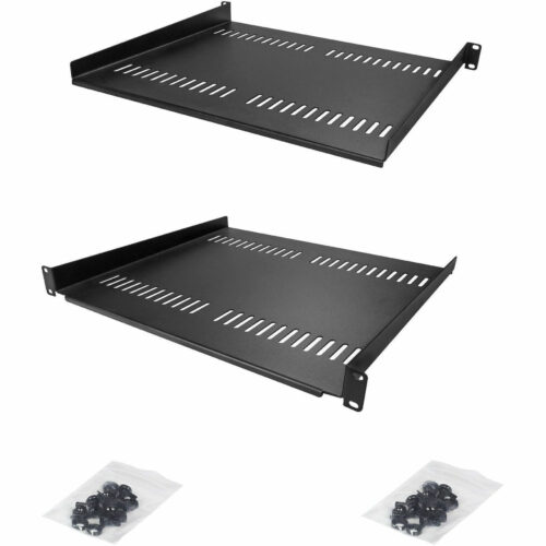 Startech .com 1U Server Rack Cabinet ShelfFixed 16″ Deep Cantilever Rackmount Tray for 19″ Data/AV/Network Enclosure w/Cage Nuts, Scre… CABSHELF116V2PK