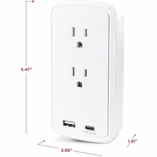 Cyber Power Professional P2WUCHD 2-Outlet Surge Suppressor/Protector2 x USB, 2 x NEMA 5-15R500 J120 V AC Input P2WUCHD