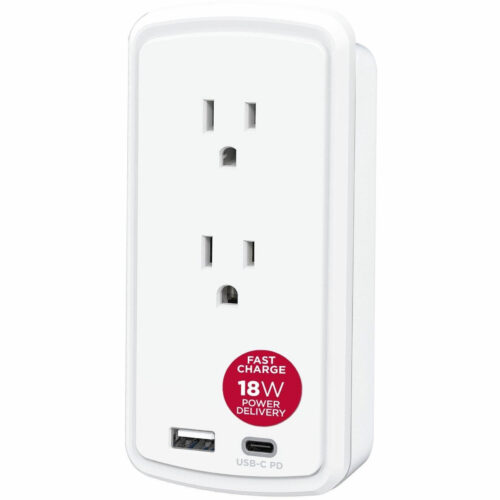 Cyber Power Professional P2WUCHD 2-Outlet Surge Suppressor/Protector2 x USB, 2 x NEMA 5-15R500 J120 V AC Input P2WUCHD