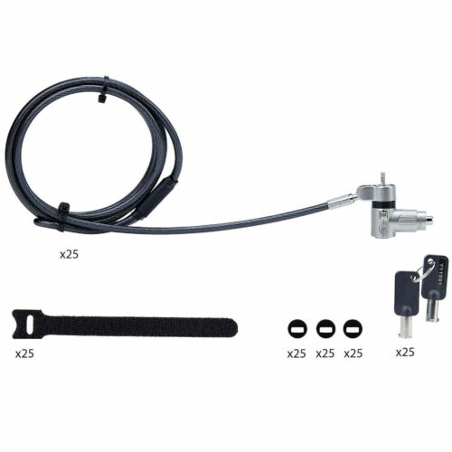 Startech .com 25-Pack Universal Laptop Lock 6.6ft, Keyed Alike Locking Cable, Security Cable, Compatible w/Noble Wedge®/Nano/K-S… UNIVKA25-LAPTOP-LOCK