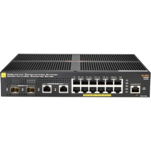 Aruba HPE 2930F 12G PoE+ 2G/2SFP+ Switch16 PortsManageable3 Layer SupportedModular170 W Power ConsumptionTwisted Pair, Optical Fi… JL693A#B2B