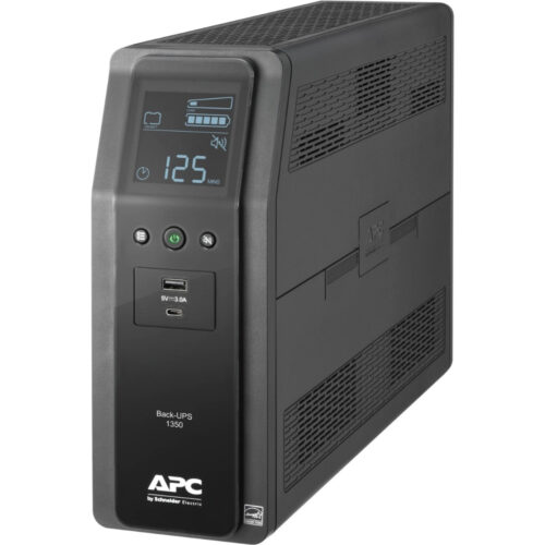APC by Schneider Electric Back-UPS Pro 1350VA Tower UPS0U TowerAVR120 V AC OutputStepped Approximated Sine Wave10 Receptacle(… BN1350M2-CA