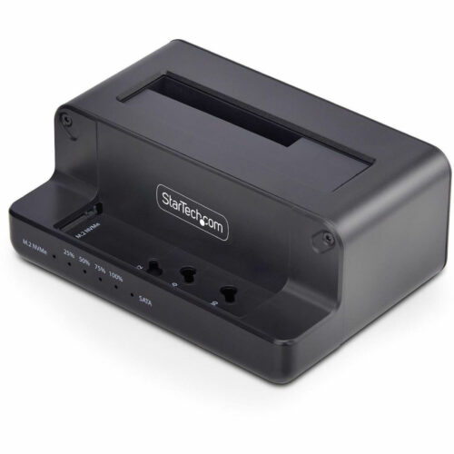 Startech .com M.2 NVMe to 2.5/3.5″ SATA Drive Duplicator, Dual Bay Standalone Cloner/Dock, Bidirectional NVMe to SATA/SATA to NVMe,… N2-M2-SSD-DUPLICATOR