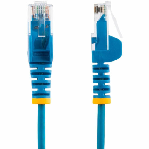 Startech .com 2ft Blue Slim CAT6 Ethernet Cable, Slim Snagless RJ45, UTP, LSZH, 28AWG Bare Copper, Slim Network Patch Cord, Fluke TestedSlim… N6PAT2BLS