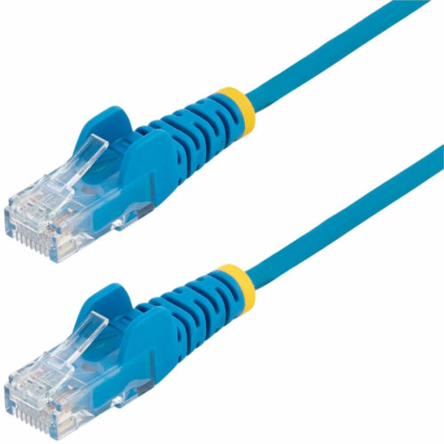 Startech .com 2ft Blue Slim CAT6 Ethernet Cable, Slim Snagless RJ45, UTP, LSZH, 28AWG Bare Copper, Slim Network Patch Cord, Fluke TestedSlim… N6PAT2BLS