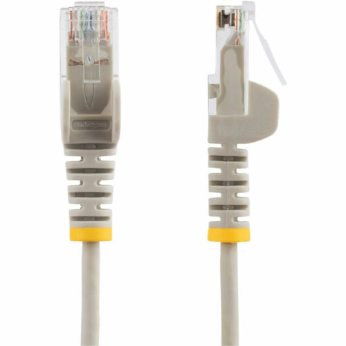 Startech .com 2ft Gray Slim CAT6 Ethernet Cable, Slim Snagless RJ45, UTP, LSZH, 28AWG Bare Copper, Slim Network Patch Cord, Fluke TestedSlim… N6PAT2GRS