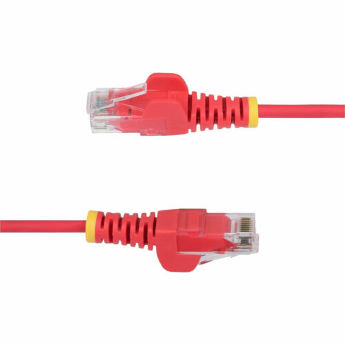 Startech .com 2ft Red Slim CAT6 Ethernet Cable, Slim Snagless RJ45, UTP, LSZH, 28AWG Bare Copper, Slim Network Patch Cord, Fluke TestedSlim… N6PAT2RDS