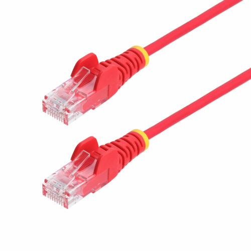 Startech .com 2ft Red Slim CAT6 Ethernet Cable, Slim Snagless RJ45, UTP, LSZH, 28AWG Bare Copper, Slim Network Patch Cord, Fluke TestedSlim… N6PAT2RDS