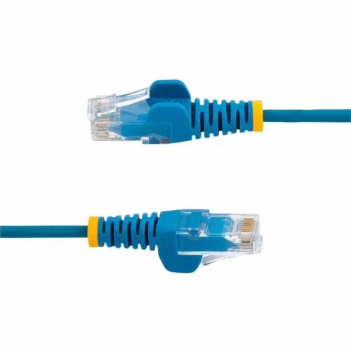 Startech .com 30ft Blue Slim CAT6 Ethernet Cable, Slim Snagless RJ45, UTP, LSZH, 28AWG Bare Copper, Slim Network Patch Cord, Fluke TestedSl… N6PAT30BLS