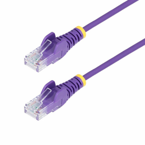Startech .com 30ft Purple Slim CAT6 Ethernet Cable, Slim Snagless RJ45, UTP, LSZH, 28AWG Bare Copper, Slim Network Patch Cord, Fluke Tested -… N6PAT30PLS