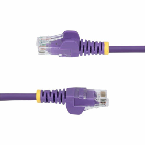 Startech .com 6in Purple Slim CAT6 Ethernet Cable, Slim Snagless RJ45, UTP, LSZH, 28AWG Bare Copper, Slim Network Patch Cord, Fluke Tested -… N6PAT6INPLS