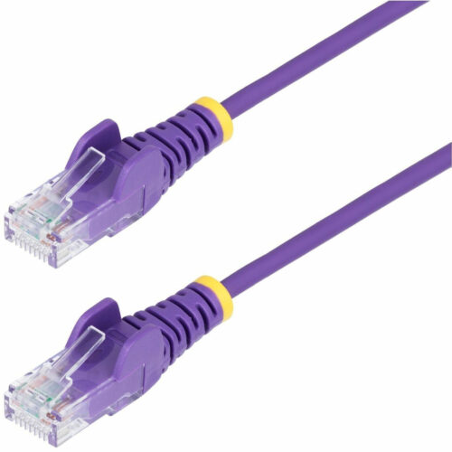 Startech .com 6in Purple Slim CAT6 Ethernet Cable, Slim Snagless RJ45, UTP, LSZH, 28AWG Bare Copper, Slim Network Patch Cord, Fluke Tested -… N6PAT6INPLS