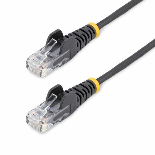 Startech .com 7ft Black Slim CAT6 Ethernet Cable, Slim Snagless RJ45, UTP, LSZH, 28AWG Bare Copper, Slim Network Patch Cord, Fluke TestedSli… N6PAT7BKS