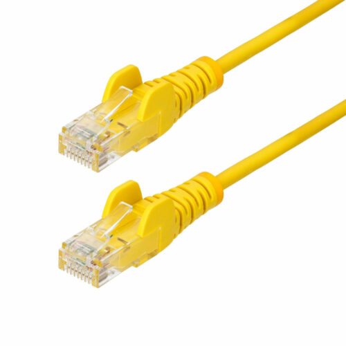 Startech .com 7ft Yellow Slim CAT6 Ethernet Cable, Slim Snagless RJ45, UTP, LSZH, 28AWG Bare Copper, Slim Network Patch Cord, Fluke TestedSl… N6PATLS