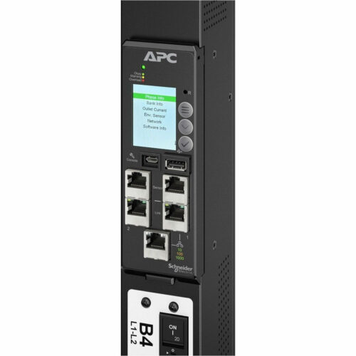 APC NetShelter Rack PDU Advanced Gen 2, Metered Outlet, 3Phase, 22.1kW 400V 32A or 17.3kW 415V 30A, 530P6, 48 OutletMetered-by-OutletI… APDU11350MO